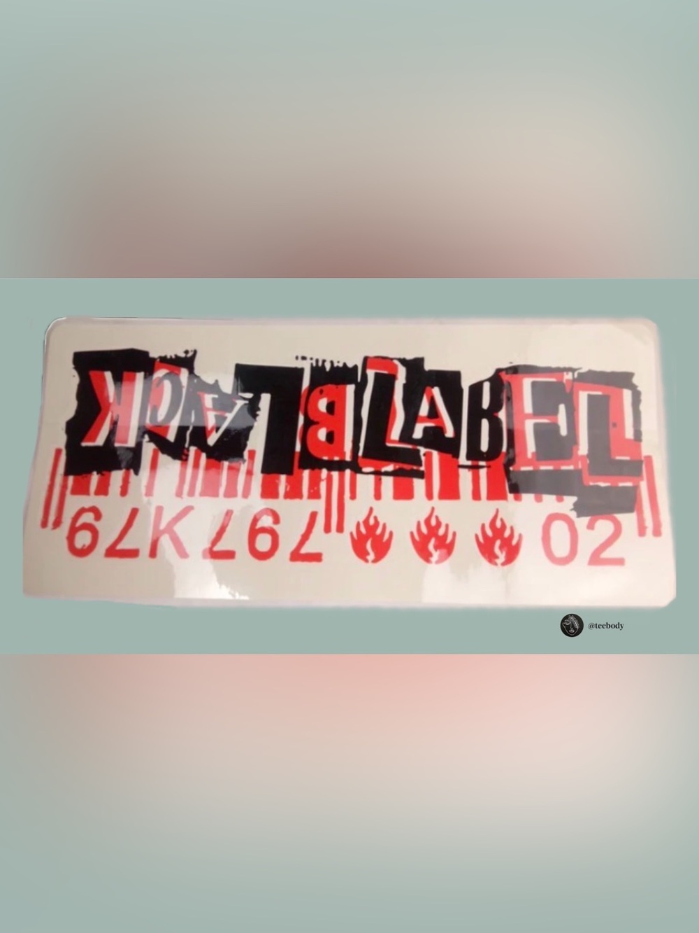 VTG NOS Black Label Skateboards John Lucero Barcode Sticker XL 18"x8" Flame Deca